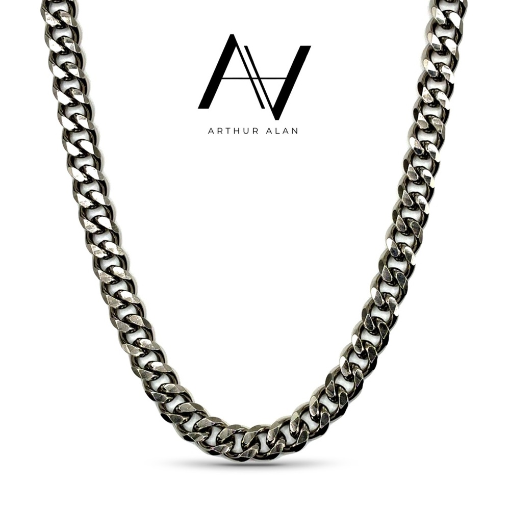 Cuban Link Chain Necklace (Silver) 9MM | Arthur Alan Jewelry